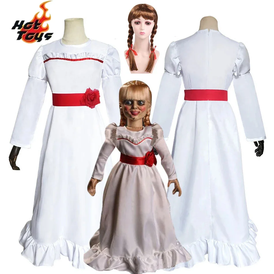 

Страшное платье для косплея невесты Чаки Аннабель, костюм для косплея, Искусственные парики, зло, страшные наряды на Хэллоуин