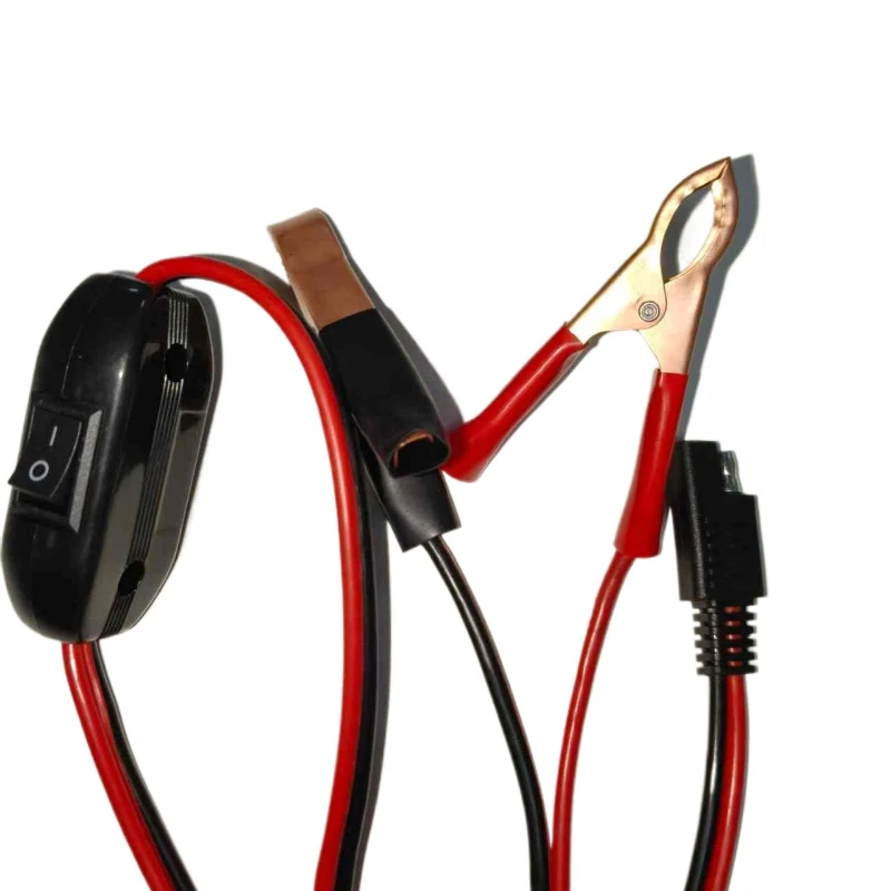 12AWG SAE بطارية التمساح كليب الأسلاك تسخير (8FT/2.5M) - 12V 2-Pin قطع الاتصال السريع وتشغيل/إيقاف التبديل #3