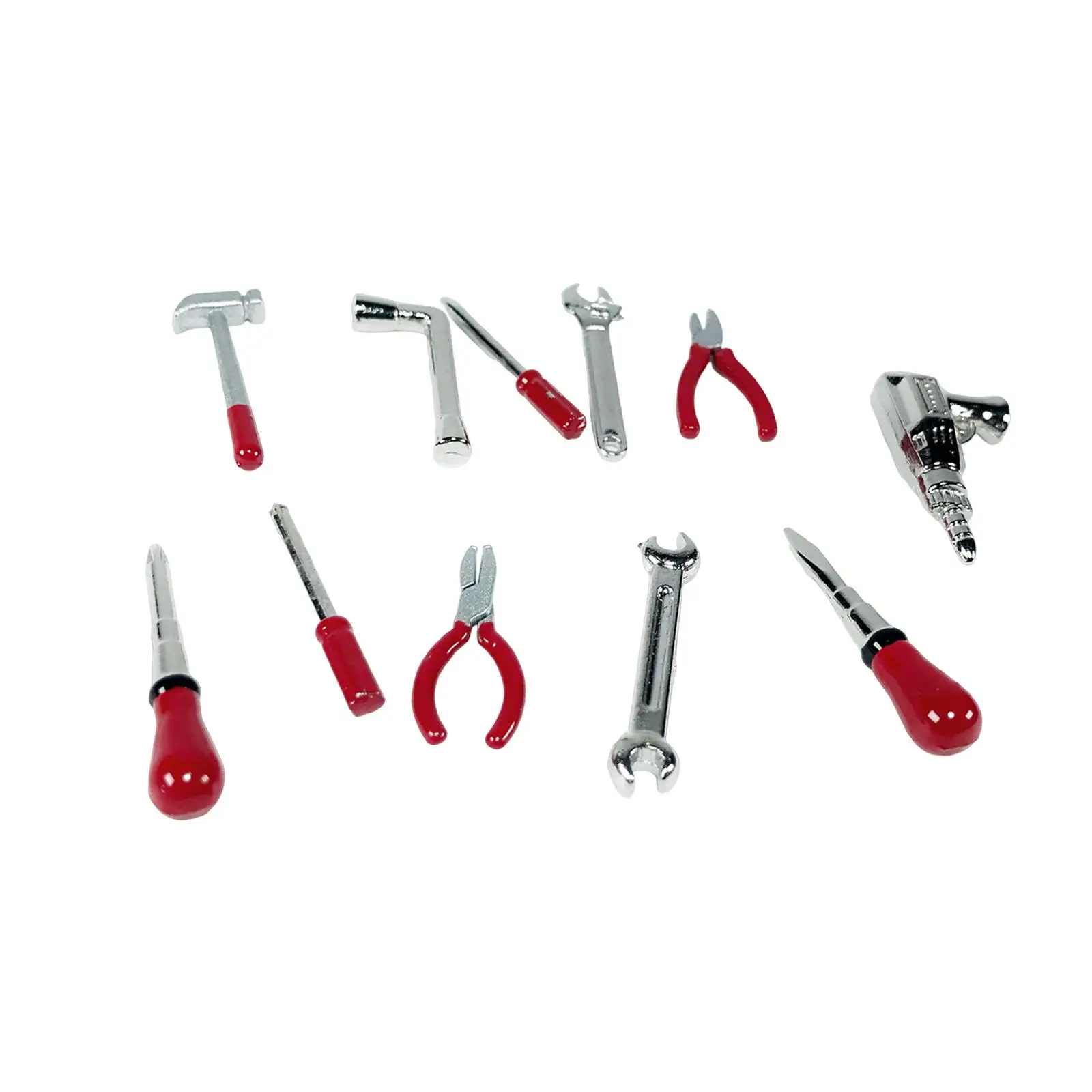 11 Pieces 1/18 Repair Tool Set Model Classic Crafts Creative Maintenance Tool Set for Repair Shop Garage