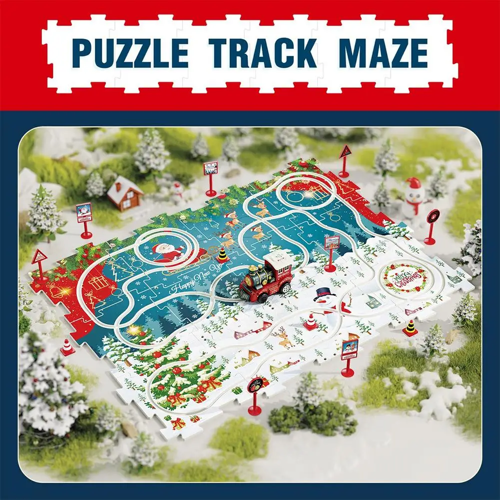 2024 New Christmas Puzzle Toy Rail Car Two-in-one Educational children's Puzzle Rail Car Toy