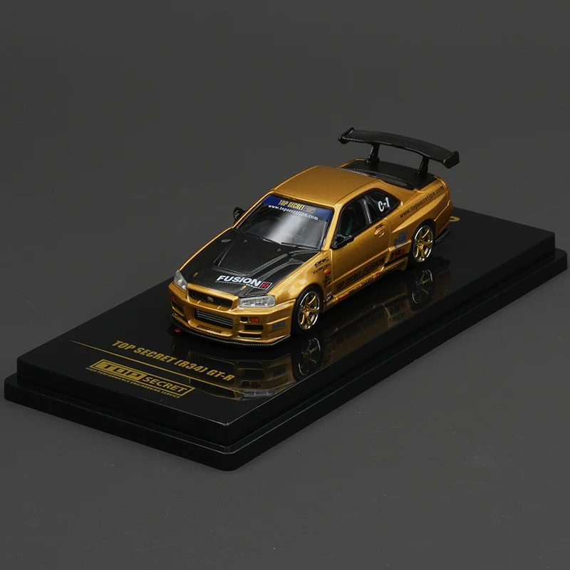 

INNO в наличии 1:64 TOP SECRET Nissan Skyline R34 GTR Золотая литая диорама Коллекция моделей автомобилей Миниатюрные игрушки