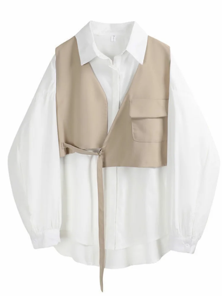 

Осенний женский костюм больших размеров, дизайн Ele irt и жилет, универсальный комплект из двух предметов, профессиональная офисная одежда Sli