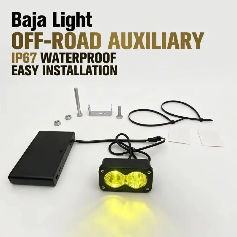 Tech Front Baja Lights LED Battery Powered Yellow Amber White 2 Lens with SM 2P Kit