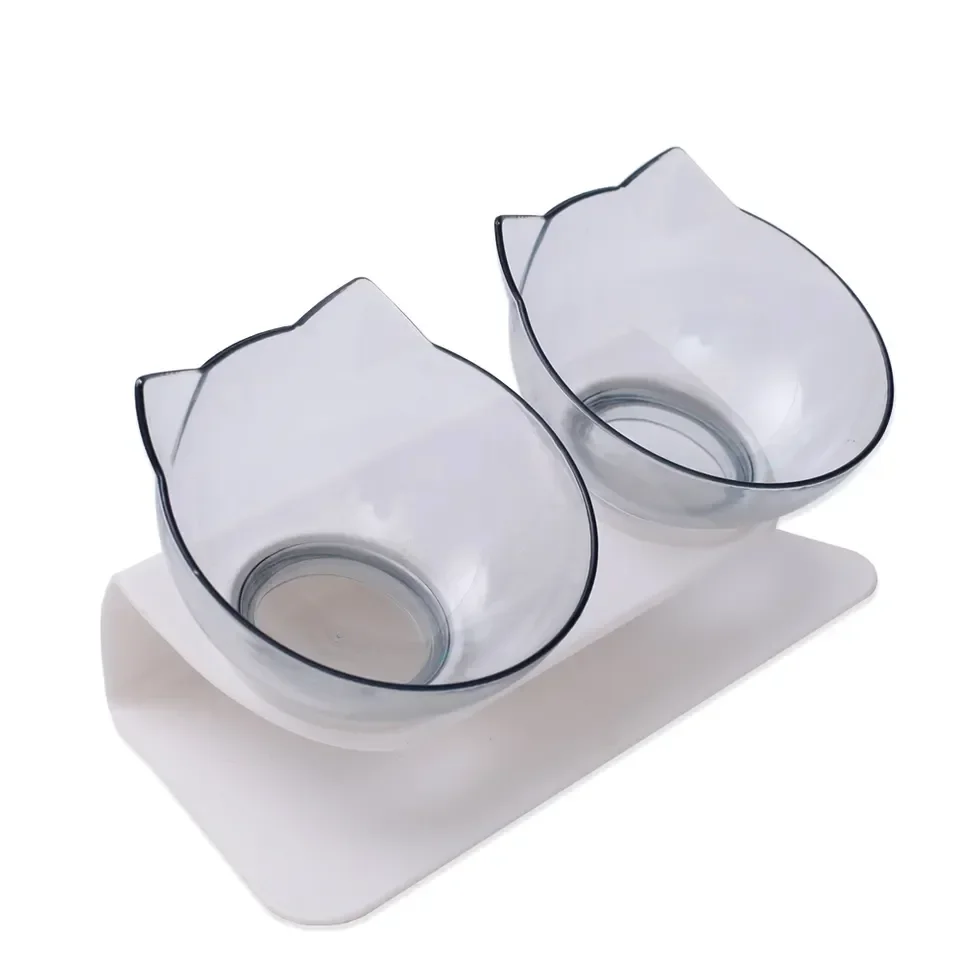 Manufacturer Wholesale Cat Bowl Plastic Pet Cat Dog Food Bottle Feeding Double Bowl Pet Feeder