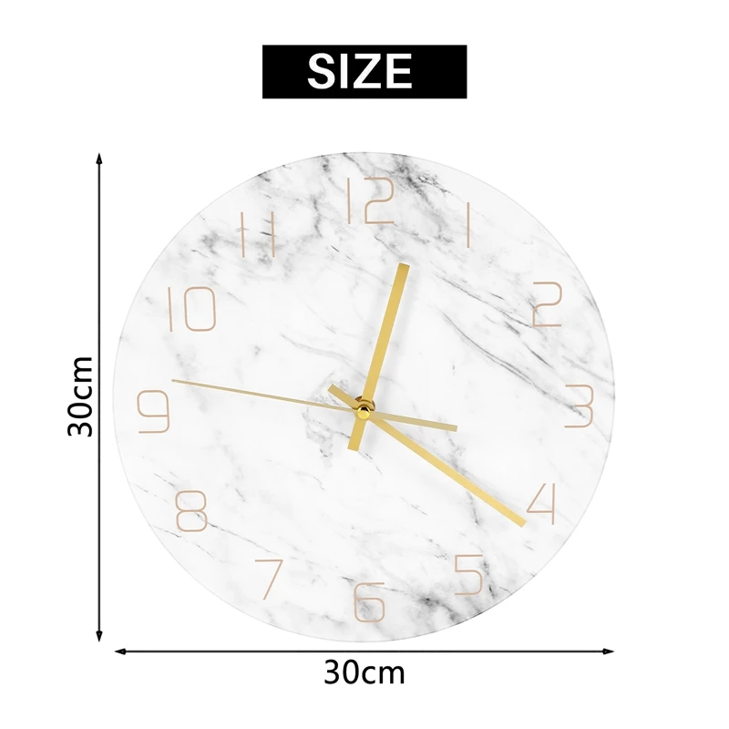 

Кварцевые аналоговые тихие мраморные настенные часы с 3D шикарным белым мраморным принтом, современные круглые настенные часы, скандинавский креативный домашний декор