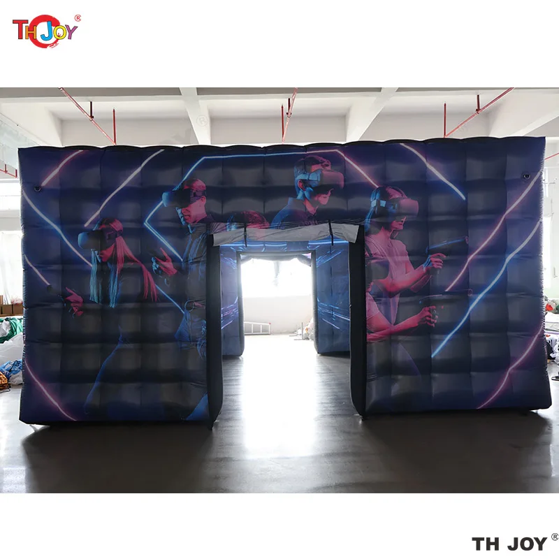 تصميم جديد 6x6m نفخ علامة الليزر كشك IPS لعبة اللعب خيمة مكعب للبيع