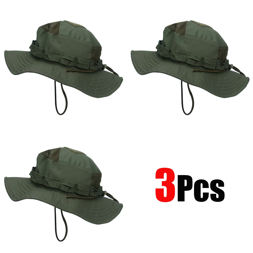 1 Stück/3 Stück Camo Boonie Hut Sonnenschutz Atmungsaktiver Fischerhut Herren Outdoor Wandern Jagd Angeln Winddichter Fischerhut