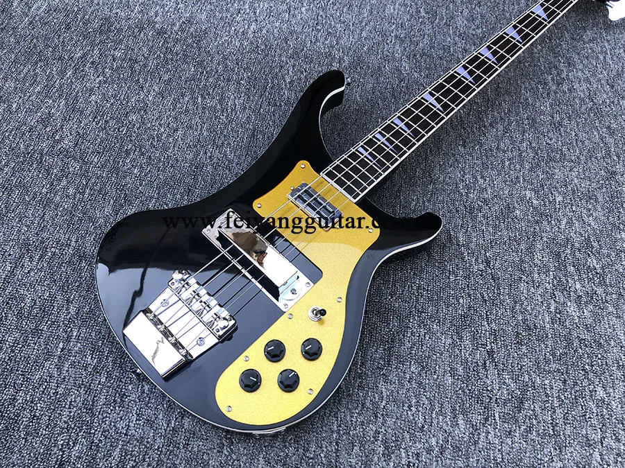 Electric Bass Guitar with Adjustable Bridge, Gold Pickguard, Rosewood Fingerboard, 4 String,4003 High Quality, free shipping