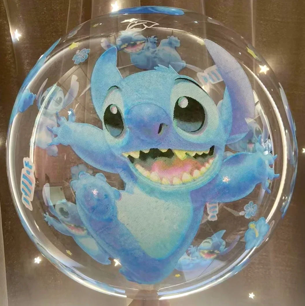 

5pcs Disney Stitch 24inch Kawaii Printed Transparent Balloons Birthday Party Furniture Decoration Kids Gift Toy Wedding