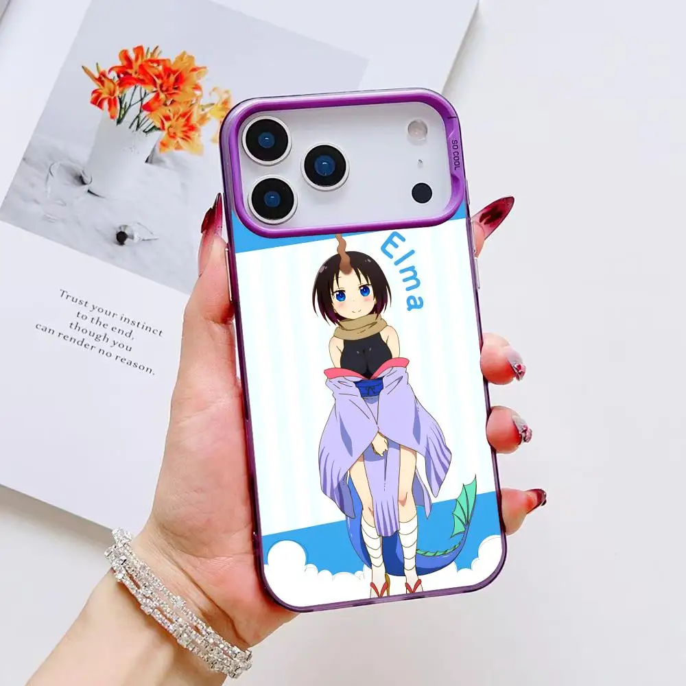 Чехол для телефона Miss Kobayashi's Dragon для IPhone 17, 16, 15, 14, 13, 12, 11 Pro Max Air, многоцветный, матовый, лазерный, металлик, Aurora Funda