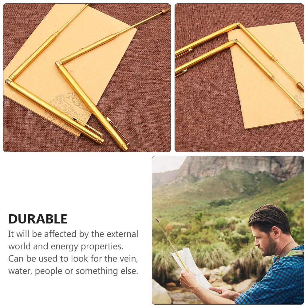 1Pcs Copper Retractable Dowsing Rod Compact Flexible Adjustable Divining Rod for Water Vein Searching Tool Accessory
