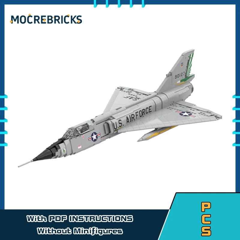 

Ultimate Weapon F-106A Delta Dart Model Military Air Defense Combat Aircraft Building Blocks Classic Toy Bricks Children's Gift