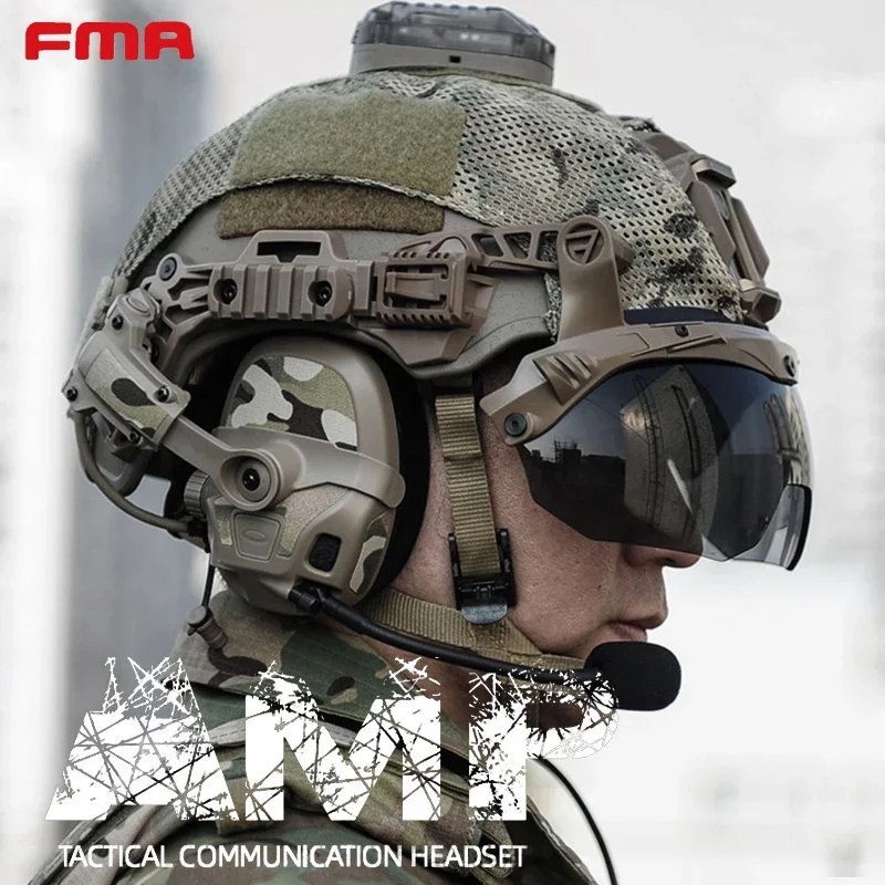 

2023 FCS&FMA Full Digital Dual DPS AMP Tactical Headset Communication Noise Reduction Military Accessories Police Gear PTT V60