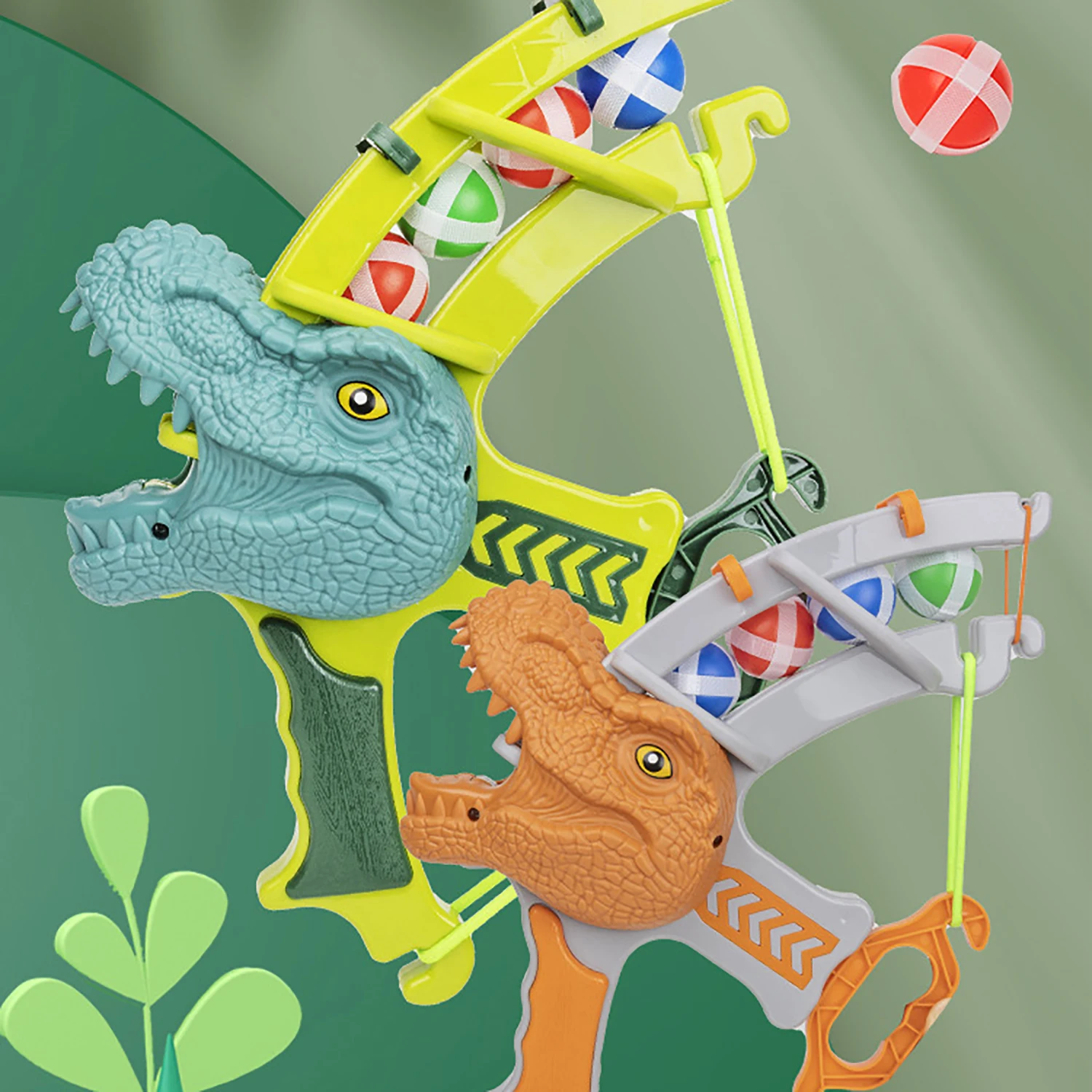 Catapulta de dinosaurio de dibujos animados, bola pegajosa, arco y flecha, juguete interactivo para lanzar dardos para interiores y exteriores para padres e hijos