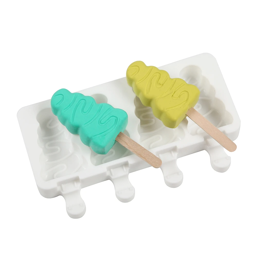 

Silicone Ice Cream Mold 4 Cell Small Size DIY Homemade Popsicle Moulds Freezer Cube Tray Barrel Makers Baking Tools