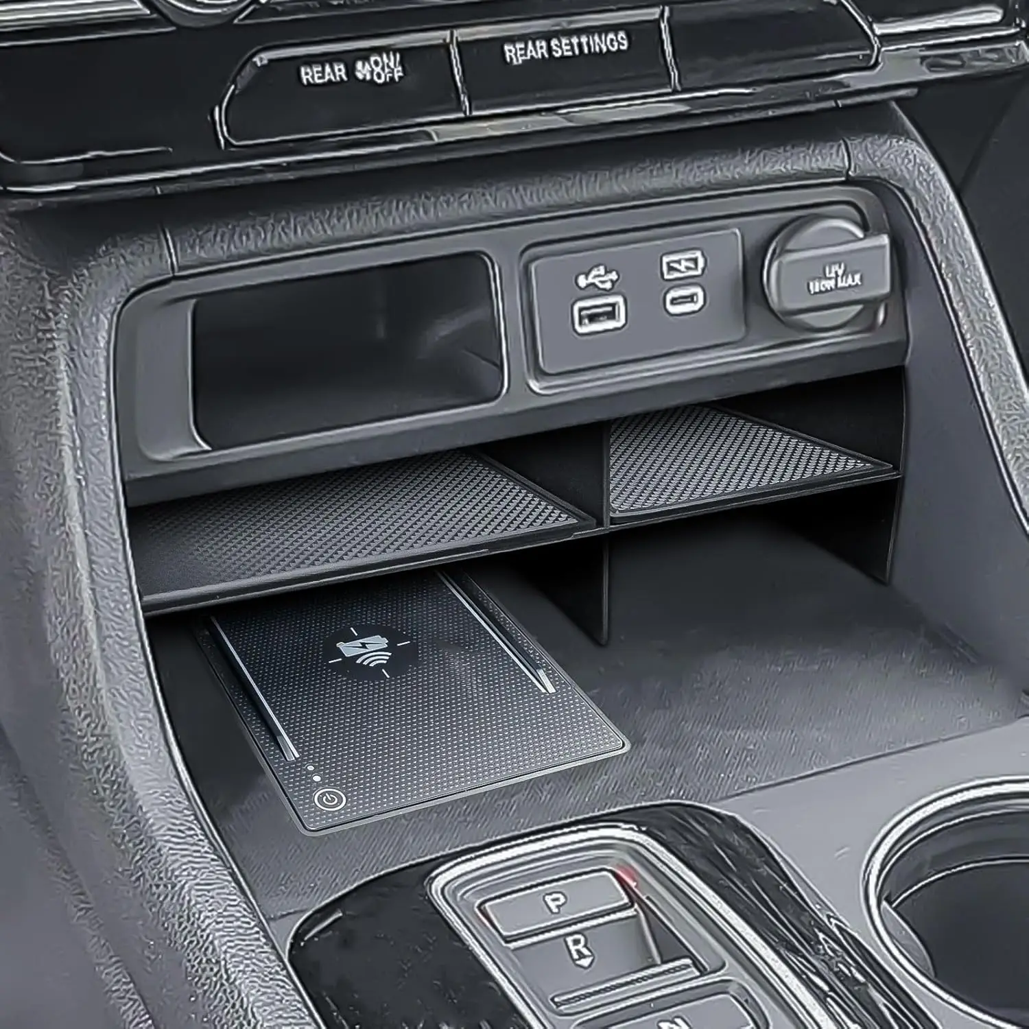 

RUNROAD Center Console Organizer Tray for 2023-2025 Honda Pilot & 2026 Passport Middle Divider Secondary Storage Box Insert Tray