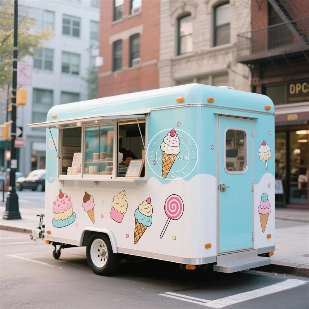 

Mobile Food Trailer Catering Trailer Coffee Shop Kiosk Street Restaurant Customized Concession Food Truck With Full Kitchen