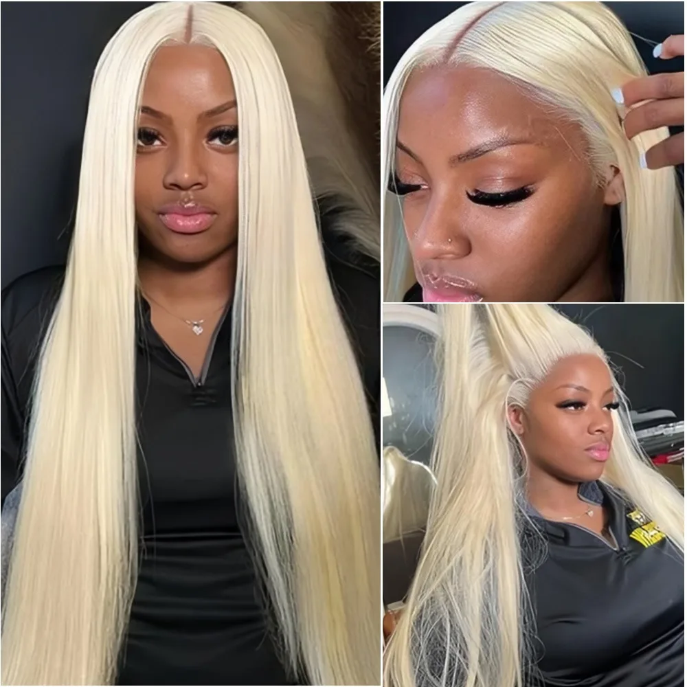 شعر مستعار أشقر مستقيم تسليط الضوء على شعر بشري برازيلي 100% 13x4 13x6 دانتيل أمامي 613 Hd شعر مستعار أمامي من الدانتيل 30 36 بوصة 200 كثافة #3