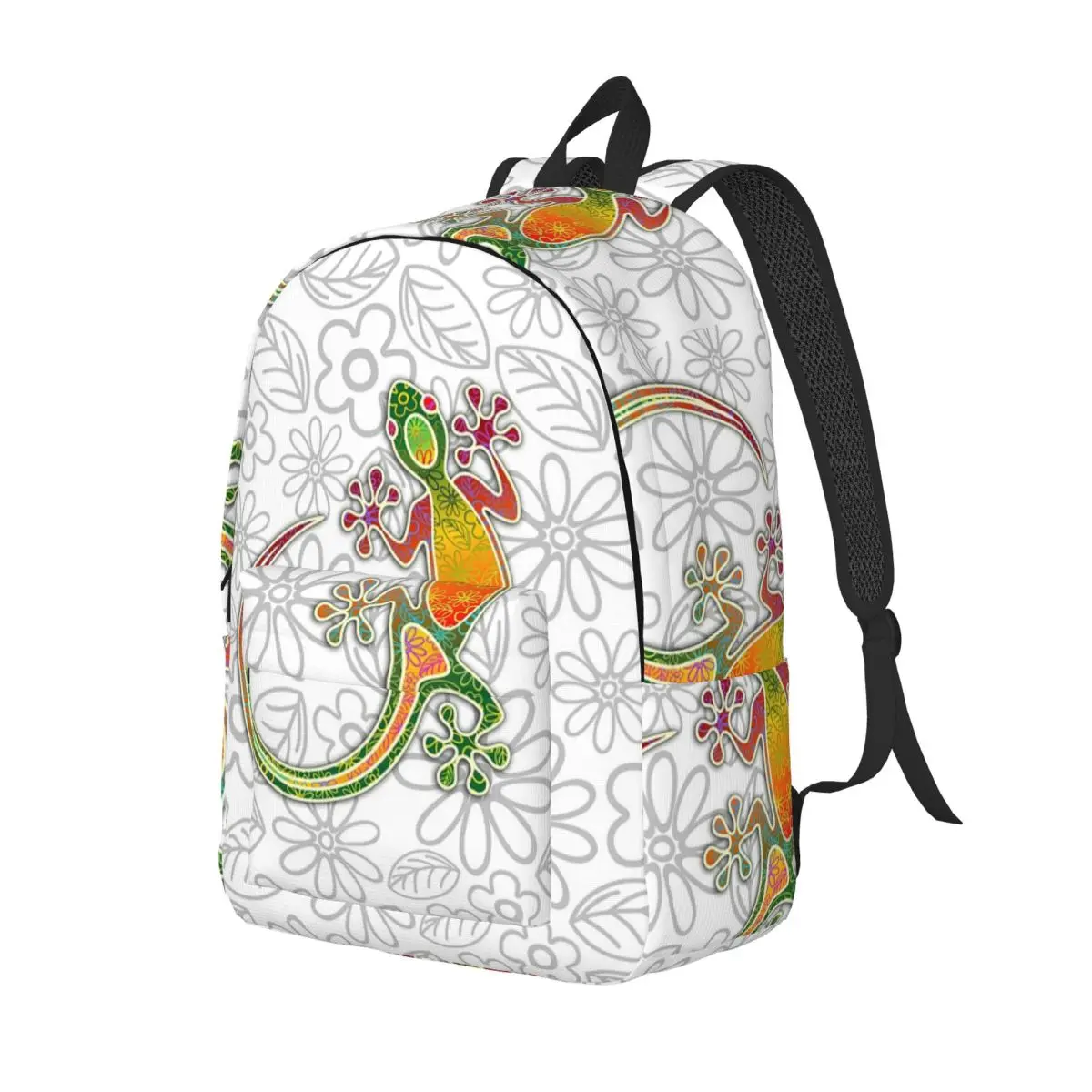

Gecko Ethnic Tribal Lizard African Backpack Daypack Large Capacity Children BookBag School Bag Shoulder Bags for Boys Girls