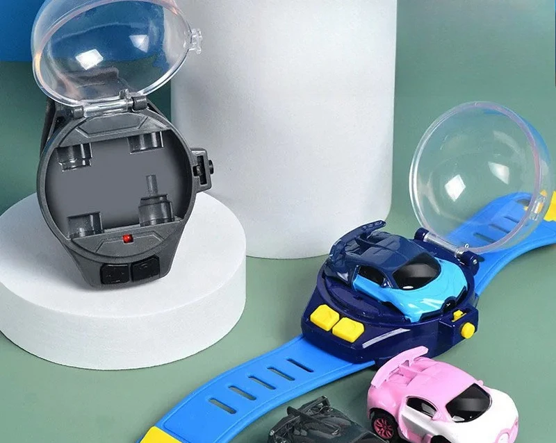 Mini Watch Remote Control Car Flip Storage Alloy Vehicle Plush Animal RC Toy For Kids Birthday Gift