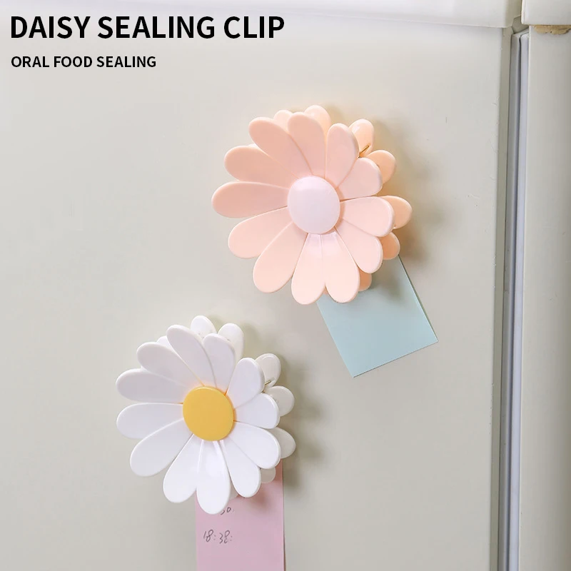 Creative 3D Daisy Magnetic Clip, Food Bag Sealing Clip, Personalized Refrigerator Decor Sticker