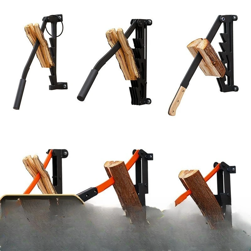 Wall Mounted Manual Log Splitter, Wood Splitting Tool for Outdoor Camping & Household Firewood Processing
