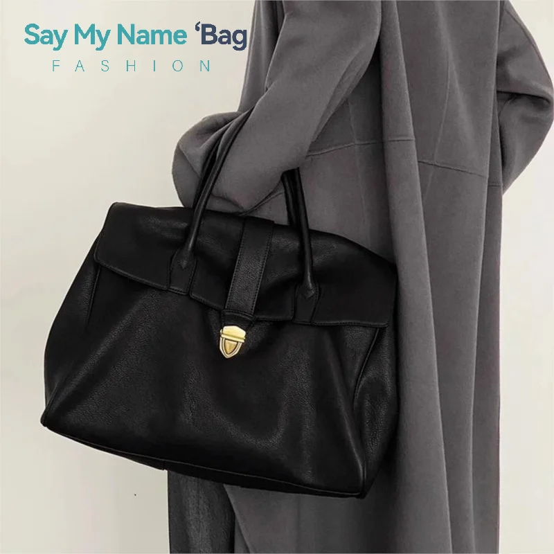 

Luxury Designer Tote Bag High Quality Pu Leather Handbags New In Large Capacity Briefcase Vintage Casual Shoulder Bag