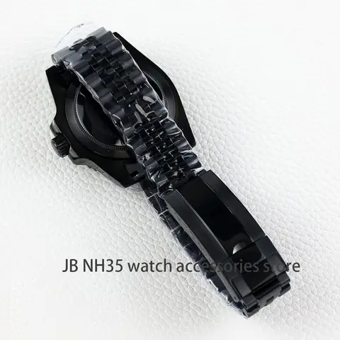 40 mm svart rostfritt stål herrklocka med safirglas, vattentät för Seiko nh34 nh35 nh36 nh38, urverk, 28,5 mm urtavla, YACHT-MASTER 10 best sales Seiko Tuna klockboett - №4