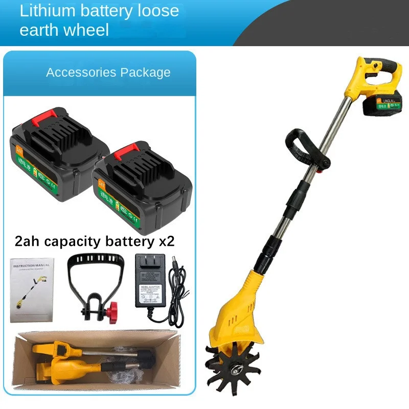 Handheld lithiumbatterij Micro-helmstok Aarde losmakende machine Landbouw grondstok Kleine huishoudelijke elektrische schoffelRotaryTiller