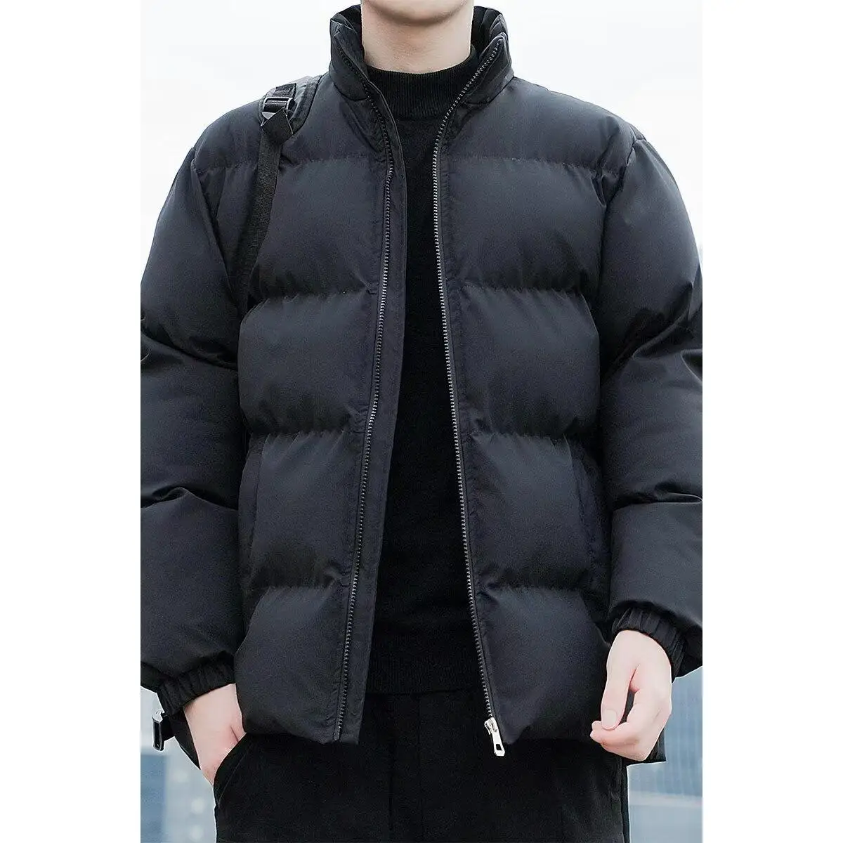 

Новинка 2025, мужская зимняя хлопковая куртка Thiened, теплая повседневная спортивная модная брендовая верхняя одежда, длинная застежка-молния све, прямой подол