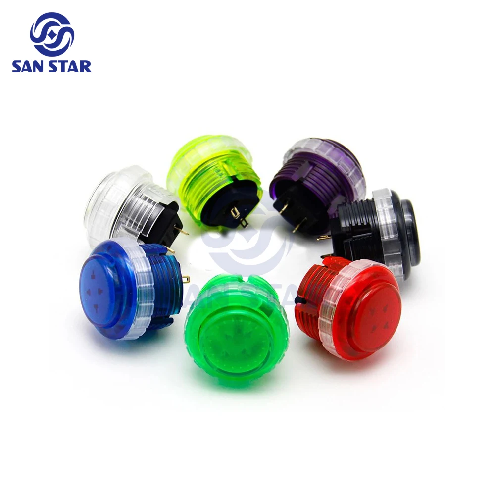 

6PCS Qanba Translucent 30MM Mechanical Pushbuttons For Pandora Box Boxing Fighter Arcade JAMMA MAME Fightbox Controller