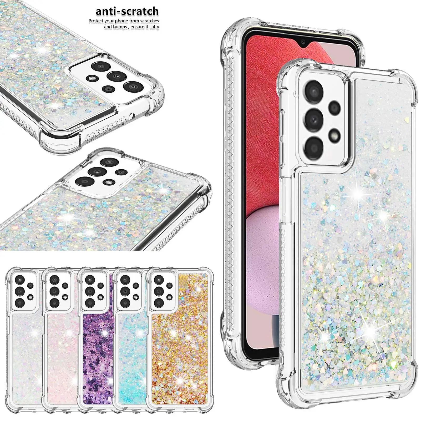 

Bling Glitter Star Quicksand Case For Samsung Galaxy A14 A04S A12 A13 A23 A33 A53 A34 A52 A54 A71 A51 5g A22 A72 4g A02S Cover