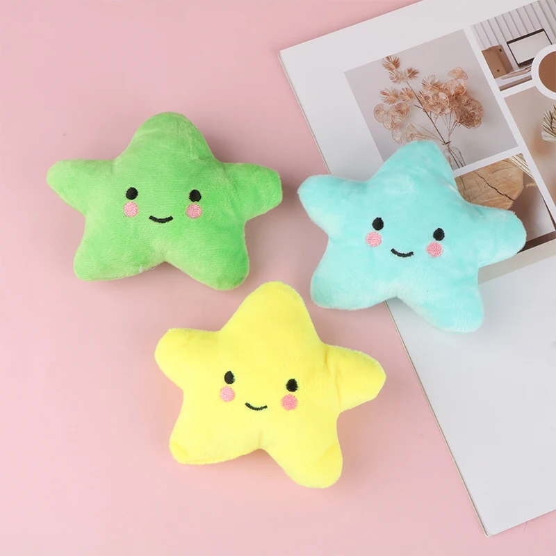 1Pc Mini Star Cloud Soft Plush Sounding Toy Colorful Plush Stuffed Doll Gift Pet Dog Toy For Kids Children Girls