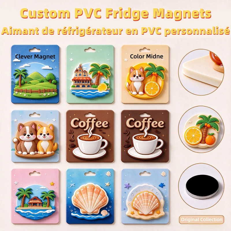 Customized Rubber Fridge Magnets Personalized Soft PVC Silicone Magnets Multi-Purpose Soft Magnets Sticker With Strong Adhesion