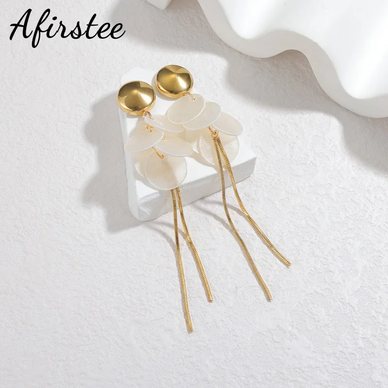 

Afirstee 4 Styles Simple Style Tassel Earrings For Women Banquet Elegant Jewelry Girls Party Accessories