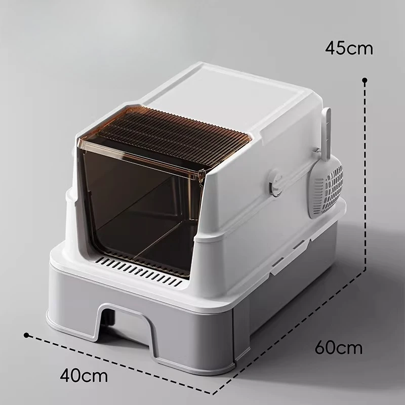 

Training cat Litter Box Castle Stainless Steel Sandbox Toilet cat Litter Box Closed Extra Large Areneros De Gatos Pet Products
