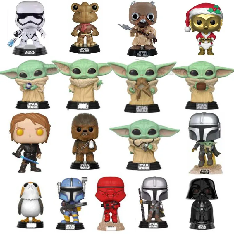 Figura de acción de bebé mandaloriano Yoda Star Wars, boba fett, vinilo, juguetes para regalo