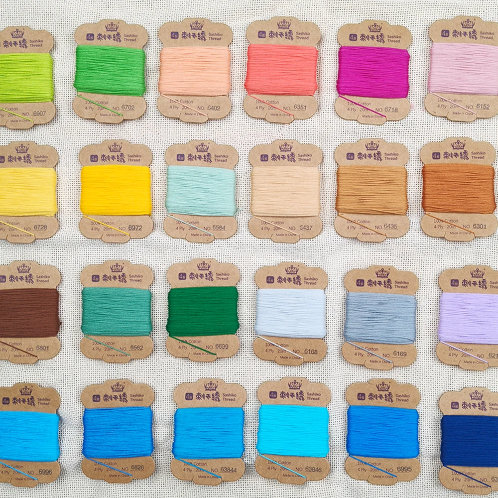 32 Colors Sashiko Thread 100% - Embroidery Floss Thread 评论和价格