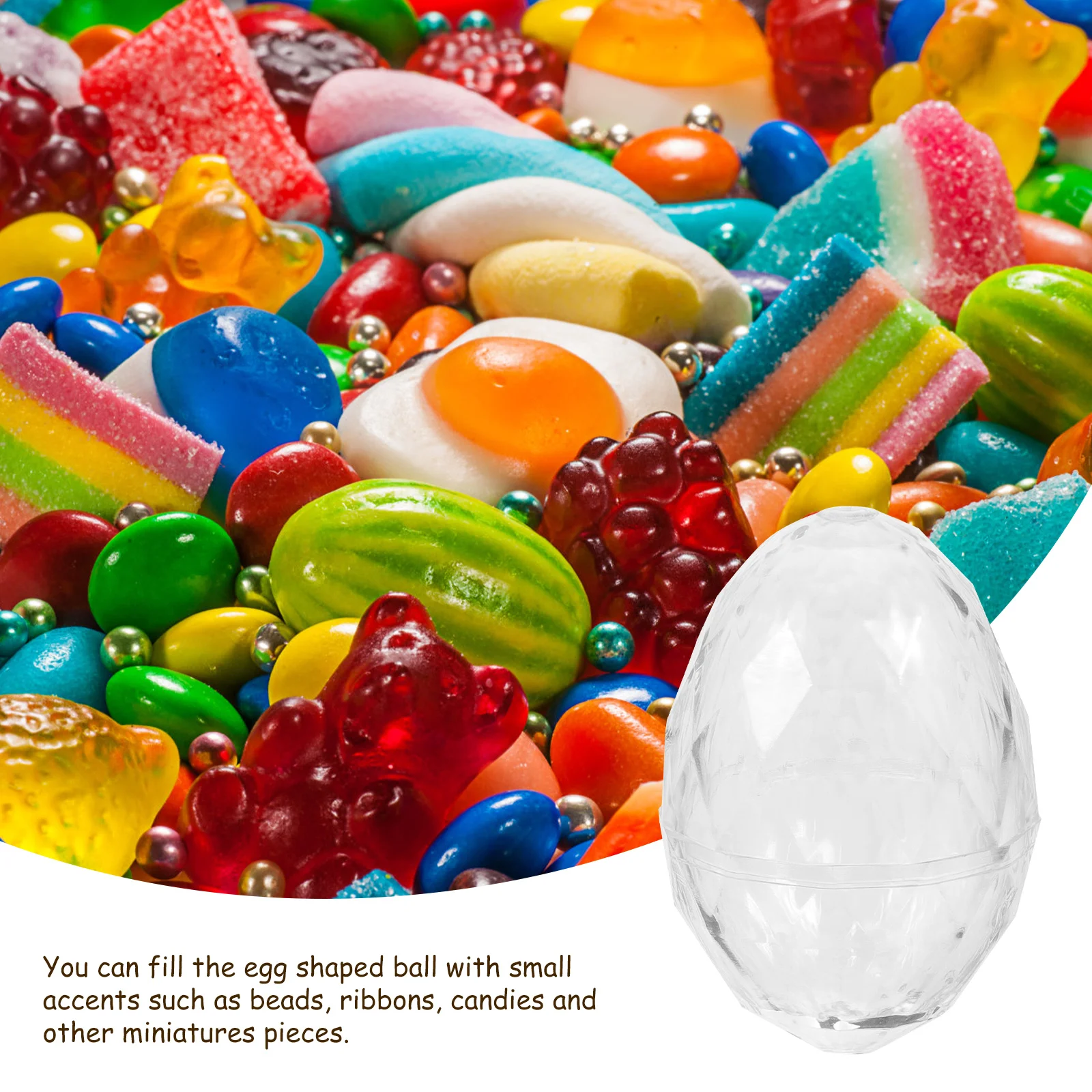 

12 pcs Plastic Ball Fillable Egg Shaped Candy Boxes For Party Decor Diy Holiday Gift Packaging Clear Ornaments