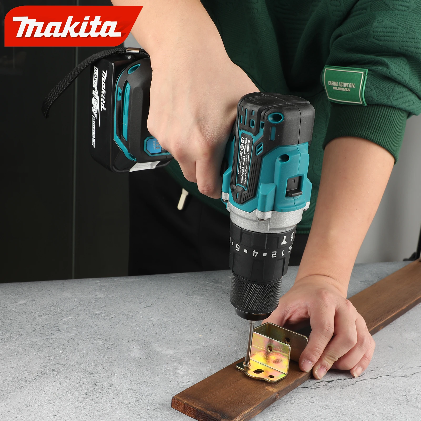 

Makita DDF487 13mm brushless 18V lithium rechargeable impact drill, household hand drill, high torque electric screwdriver