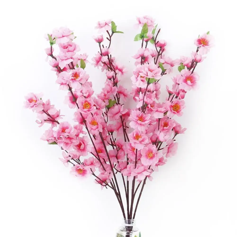 65 centimetri Fiore di Ciliegio Artificiale Fiore di Seta Fiori di Pesca Piante Finte Disposizione per Giardino FAI DA TE Casa Decorazione Della Festa Nuziale Pi B6M9