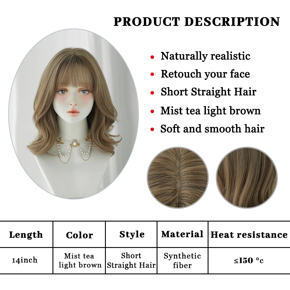 PARK YUN Short curly Hair Women Wig With Brown Wig Cospaly Daily Party Synthetic Wigs Heat Resistant Fiber Natural Fake Hair