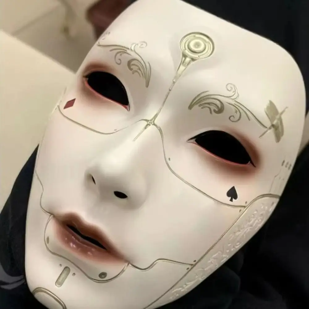 

Ancient Style Machinery Beautiful Male Adult Party Beauty Mask Chinese Style Hand-painted Decorative Hanfu Accessory Mask