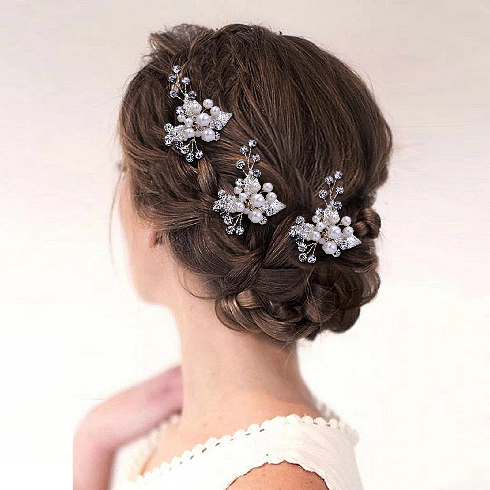 Woman U Shape Hair Pin Elegant Pearl Crystal Hairpin Wedding Bridal Metal Hair Comb Forks Women Hairstyle Clips Jewelry HP503