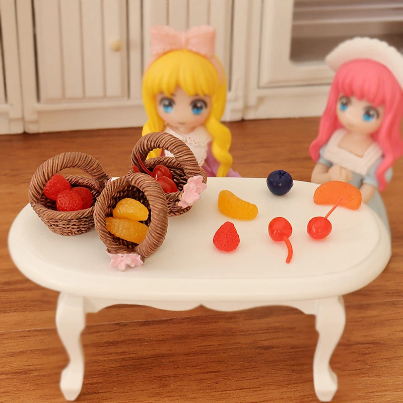 0090 米粒サイズ dollhouse miniature baskets 1:12 Dollhouse Miniature Fruit Basket Strawberry Blueberry Orange