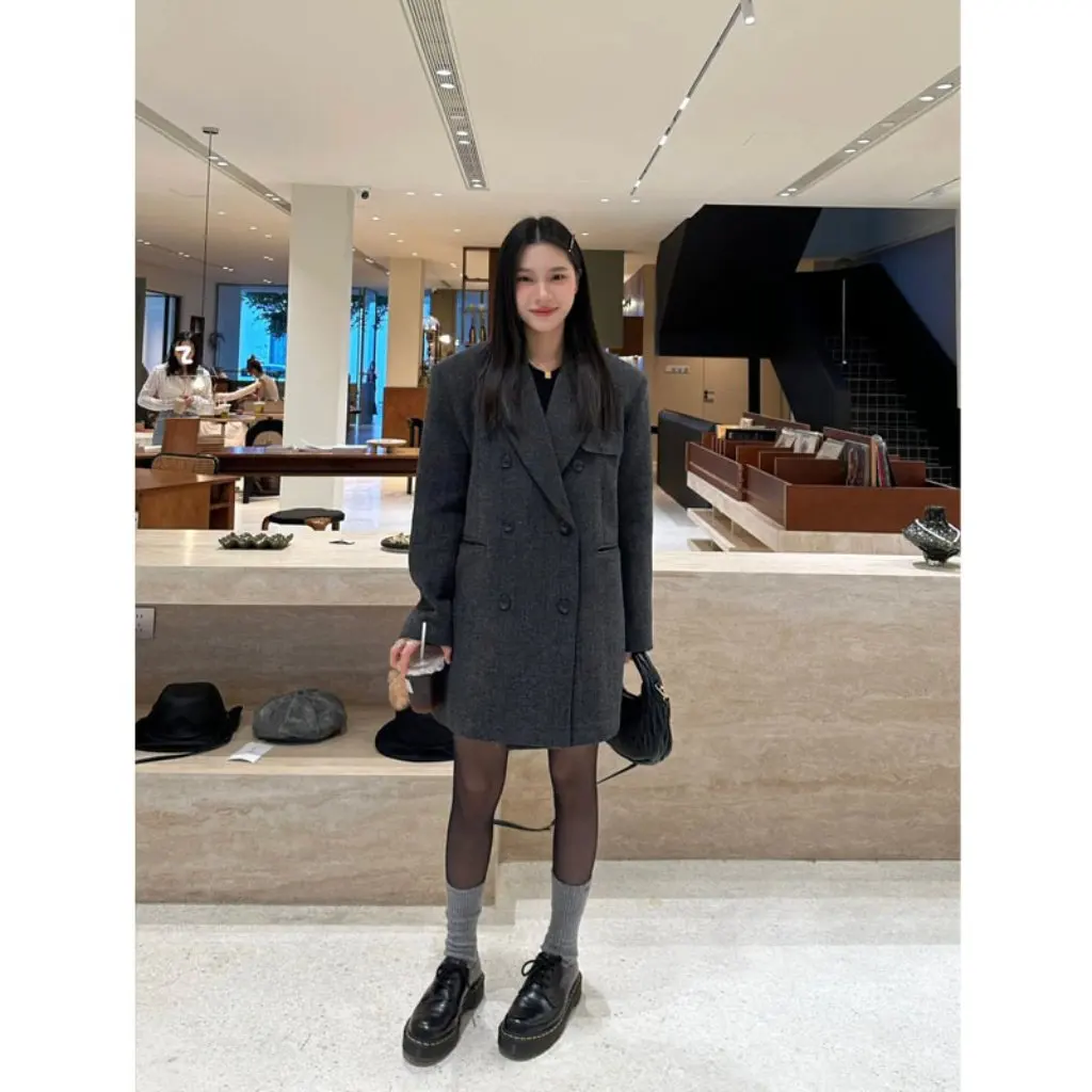 

Женское шерстяное пальто в стиле Хепберн, элитное осенне-зимнее новое поступление, антисезонное специальное предложение