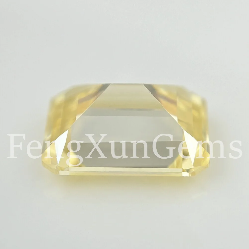 L-Yellow Octangle Shape Step Cut Loose CZ Stone Synthetic Gems Cubic Zirconia For Jewelry Ring making Size 3x5~13x18mm