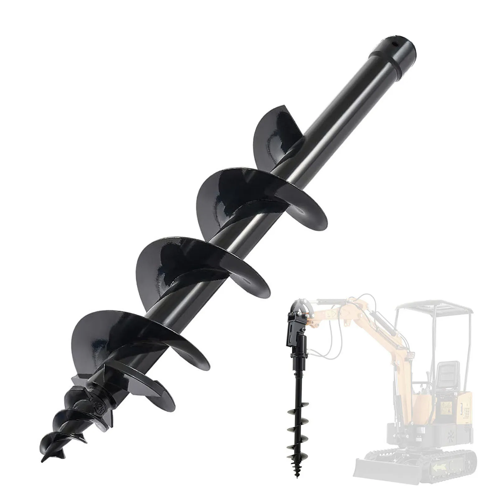 

USA STOCK 200MM Auger Drill Rod Attachment for 1Ton-1.5Ton Mini Excavator Small Digger