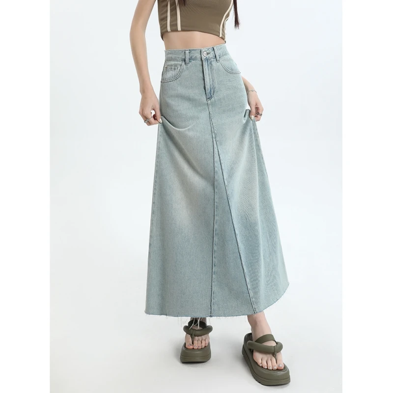 

2024 Trendy High Waisted Denim Skirt, Perfect for Showing Off Your Curves