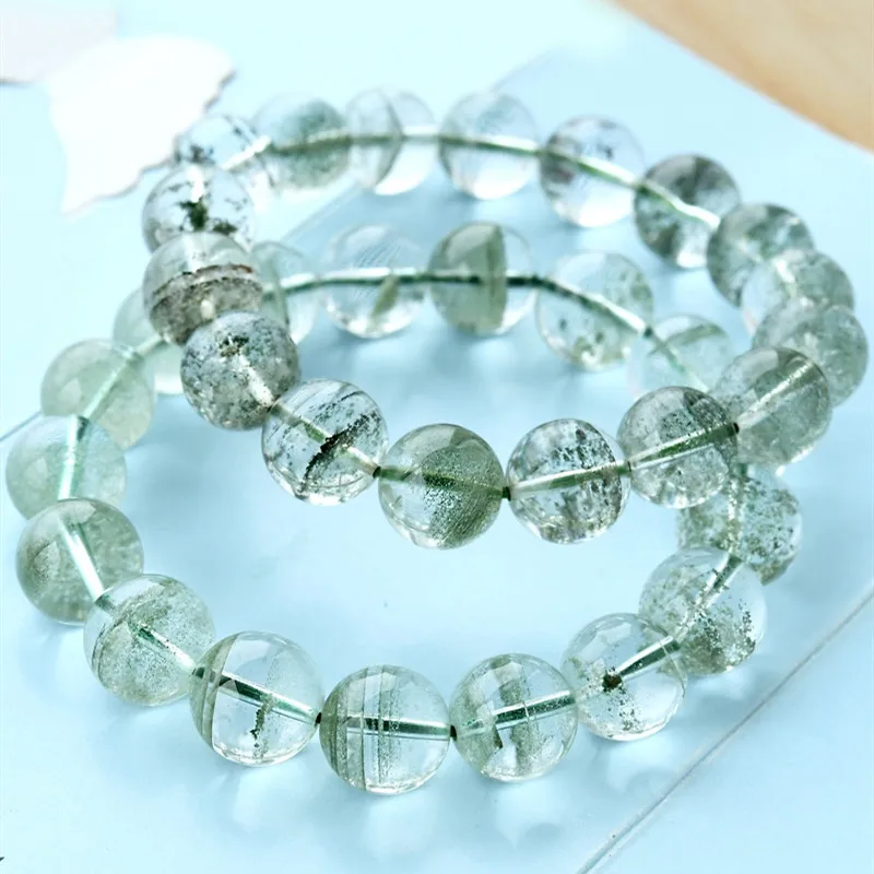 Natural Green Phantom Quartz Bracelet Women Crystal Clear Round Beads Stretch Bracelet 9mm 10mm 11mm 12mm 13mm 14mm  AAAAAA